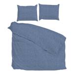 Parure de lit Lino Coton - Bleu - 250 x 260 cm + 2 coussin 60 x 70 cm