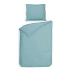 Parure de lit Punto Satin de coton - Bleu clair - 140 x 260 cm + coussin 60 x 70 cm