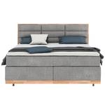 Boxspringbett Linea Silbergrau - 160 x 200cm - Doppelmatratze H2/H3