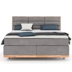 Lit boxspring Linea Gris sable - 200 x 200cm - Matelas double D2/D4