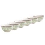 Bols RETRO IV (lot de 6) Porcelaine - Blanc / Vert