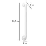 Barre d’appui Secura I Aluminium / Matière plastique - Chrome - Blanc - Largeur : 65 cm