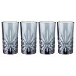 Longdrinkglas-Set CRYSTAL CLUB (4er-Set) Farbglas - Dunkelgrau