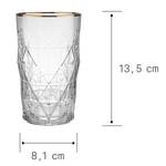 Longdrinkglas UPSCALE transparant glas - Wit/goudkleurig