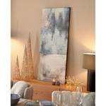 Impression sur toile Urbelina Feuille de plante - Bleu - 120 x 50 cm