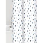 Rideau de douche Drops Polyester PVC - Bleu