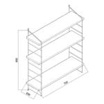 Mensola Pico Metallo - Effetto rovere / Nero