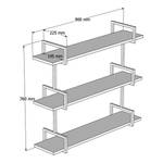 Open wandkast Ulm massief grenenhout/metaal - grenenhout/zwart