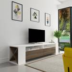 Tv-meubel Varel wit/walnotenhouten look