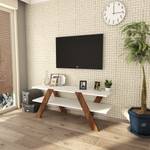 Banc TV Soroma Blanc / Imitation noyer