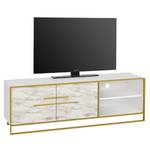 Tv-meubel Pisek metaal - witte marmeren look/goudkleurig