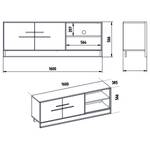 TV-Lowboard Pisek Metall - Marmor Weiß Dekor / Gold