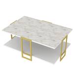 Tavolino da salotto Pisek Effetto marmo bianco / Oro