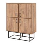 Highboard Yopal Metall - Kiefer Dekor / Schwarz