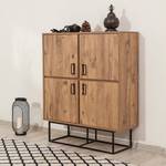 Highboard Yopal Metall - Kiefer Dekor / Schwarz