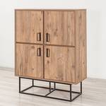 Highboard Yopal metaal - grenenhouten look/zwart