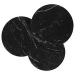 Bijzettafel Soffy (set van 3) metaal - zwarte marmeren look/zwart