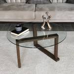 Table basse Yoxford II Verre / Noyer massif - Noyer