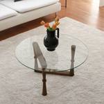 Table basse Yoxford II Verre / Noyer massif - Noyer