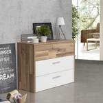 Ladekast Freystadt Beige - Wit - Plaatmateriaal - 100 x 80 x 42 cm