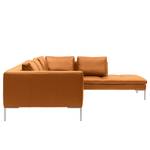 Ecksofa MADISON mit Ottomane Echtleder - Echtleder Neka: Cognac - Breite: 319 cm - Ottomane davorstehend rechts