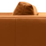 Canapé d’angle MADISON avec ottomane Cuir véritable Neka : Cognac - Largeur : 319 cm - Méridienne longue à gauche (vue de face)