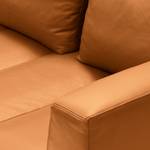 Ecksofa MADISON mit Ottomane Echtleder - Echtleder Neka: Cognac - Breite: 319 cm - Ottomane davorstehend links