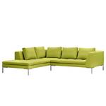 Ecksofa MADISON mit Ottomane Webstoff Anda II: Grün - Breite: 255 cm - Ottomane davorstehend links