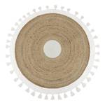 Laagpolig vloerkleed Scotty katoen - natuur - Diameter: 120 cm