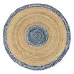 Tapis Patch Coton - Bleu / Naturel - Diamètre : 120 cm