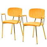 Chaises à accoudoirs Kian (lot de 2) Jaune doré