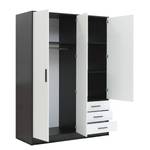 Armoire Mindelberg Blanc / Noir - Largeur : 145 cm