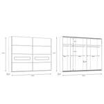 Schwebetürenschrank Pisa Braun - Weiß - Holzwerkstoff - 270 x 211 x 238 cm