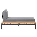 Chaise longue Alvida (rechts) aluminium - zwart