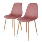 Chaises Renty II (lot de 2) Rose bébé - Chêne clair