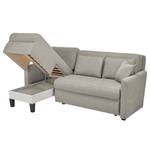 Ecksofa Orna Flachgewebe Alma: Silber - Longchair davorstehend links - Liegefläche Breite: 145 cm