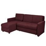 Ecksofa Orna Flachgewebe Alma: Aubergine - Longchair davorstehend links - Liegefläche Breite: 160 cm