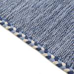 Tapis tissé plat Kelim Azizi Coton - Bleu - 140 x 200 cm