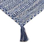 Tapis tissé plat Kelim Azizi Coton - Bleu - 140 x 200 cm