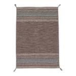 Tapis tissé plat Kelim Azizi Coton - Marron - 200 x 290 cm