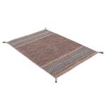 Tapis tissé plat Kelim Azizi Coton - Marron - 200 x 290 cm