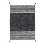 Tapis tissé plat Kelim Azizi Coton - Noir - 120 x 170 cm