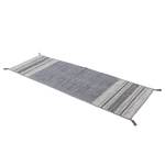 Tapis de couloir Kelim Azizi Coton - Gris - 80 x 300 cm