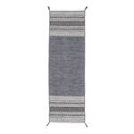 Tapis de couloir Kelim Azizi Coton - Gris - 80 x 350 cm