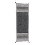 Tapis de couloir Kelim Azizi Coton - Noir - 80 x 350 cm