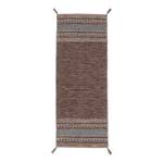 Tapis de couloir Kelim Azizi Coton - Marron - 75 x 200 cm