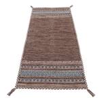 Tapis de couloir Kelim Azizi Coton - Marron - 75 x 200 cm