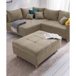 Ecksofa Capstone Microfaser Sole: Taupe - Ottomane davorstehend links - Mit Hocker