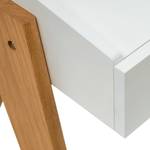 Schreibtisch Romy Eiche massiv - Weiß - Breite: 90 cm