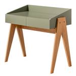 Bureau Romy massief eikenhout - Olijfgroen - Breedte: 90 cm